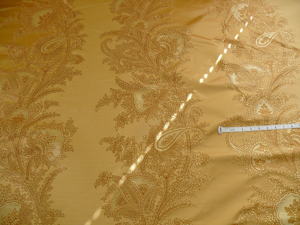 Magnolia Lampas Silk - Amber Tan Gold