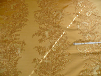 Magnolia Lampas Silk - Amber Tan Gold