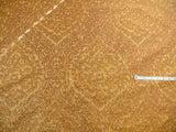 100% Silk Lampas Ikat Medallion "tuscany" Tan Gold Brown Reversible Mid-Century
