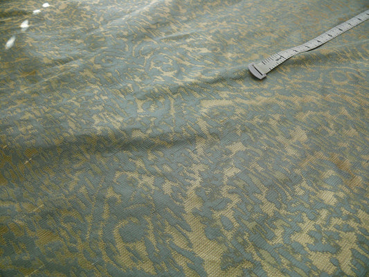 Ikat Medallion Silk - Ocean Blue Khaki Brown