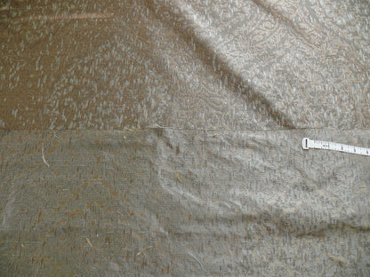 100% Silk Lampas Ikat Medallion "cloud" Gray Silver Reversible Mid-Century