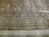 By Yard 100% Silk Lampas Cedar Tree Linden Leaf "banyan" Blue Gray Brown Foliage Forest Mid-Century Reversible