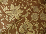 100% Silk Lampas Fairy Tale Pom "sepia" Brown Gold Cream Josef Frank - By The Yard -MSRP USD 345/y
