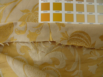 100% Silk Lampas Fairy Tale Pom "gold" Yellow White Josef Frank - By The Yard -MSRP USD 345/y