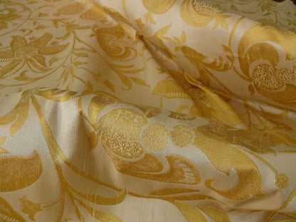 100% Silk Lampas Fairy Tale Pom "gold" Yellow White Josef Frank - By The Yard -MSRP USD 345/y