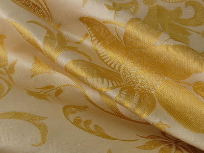 100% Silk Lampas Fairy Tale Pom "gold" Yellow White Josef Frank - By The Yard -MSRP USD 345/y