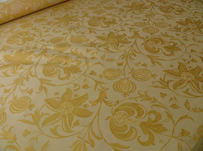 100% Silk Lampas Fairy Tale Pom "gold" Yellow White Josef Frank - By The Yard -MSRP USD 345/y