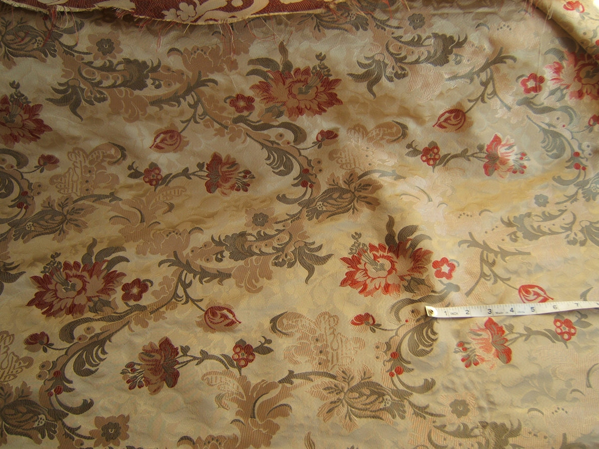 1.25 yards Scalamandre Old World Weavers Louis Xv Silk Lampas Chinese Gold Red Chinoiserie MSRP USD 730/Y circa 1730