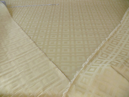 Lee Jofa Stewart Weave Ivory Square Maze Cotton Linen Damask Cream White Heavy Duty MSRP USD156/Y