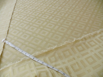 Lee Jofa Stewart Weave Ivory Square Maze Cotton Linen Damask Cream White Heavy Duty MSRP USD156/Y