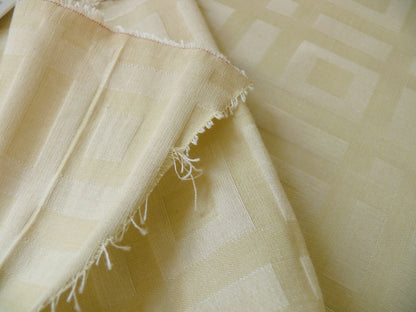 Lee Jofa Stewart Weave Ivory Square Maze Cotton Linen Damask Cream White Heavy Duty MSRP USD156/Y