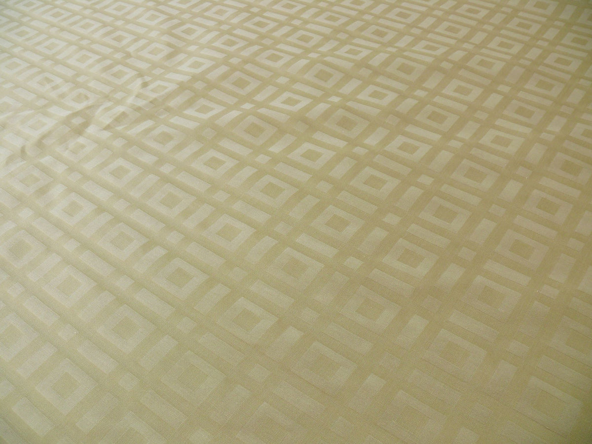 Lee Jofa Stewart Weave Ivory Square Maze Cotton Linen Damask Cream White Heavy Duty MSRP USD156/Y