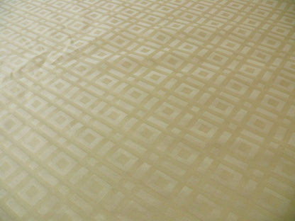 Lee Jofa Stewart Weave Ivory Square Maze Cotton Linen Damask Cream White Heavy Duty MSRP USD156/Y