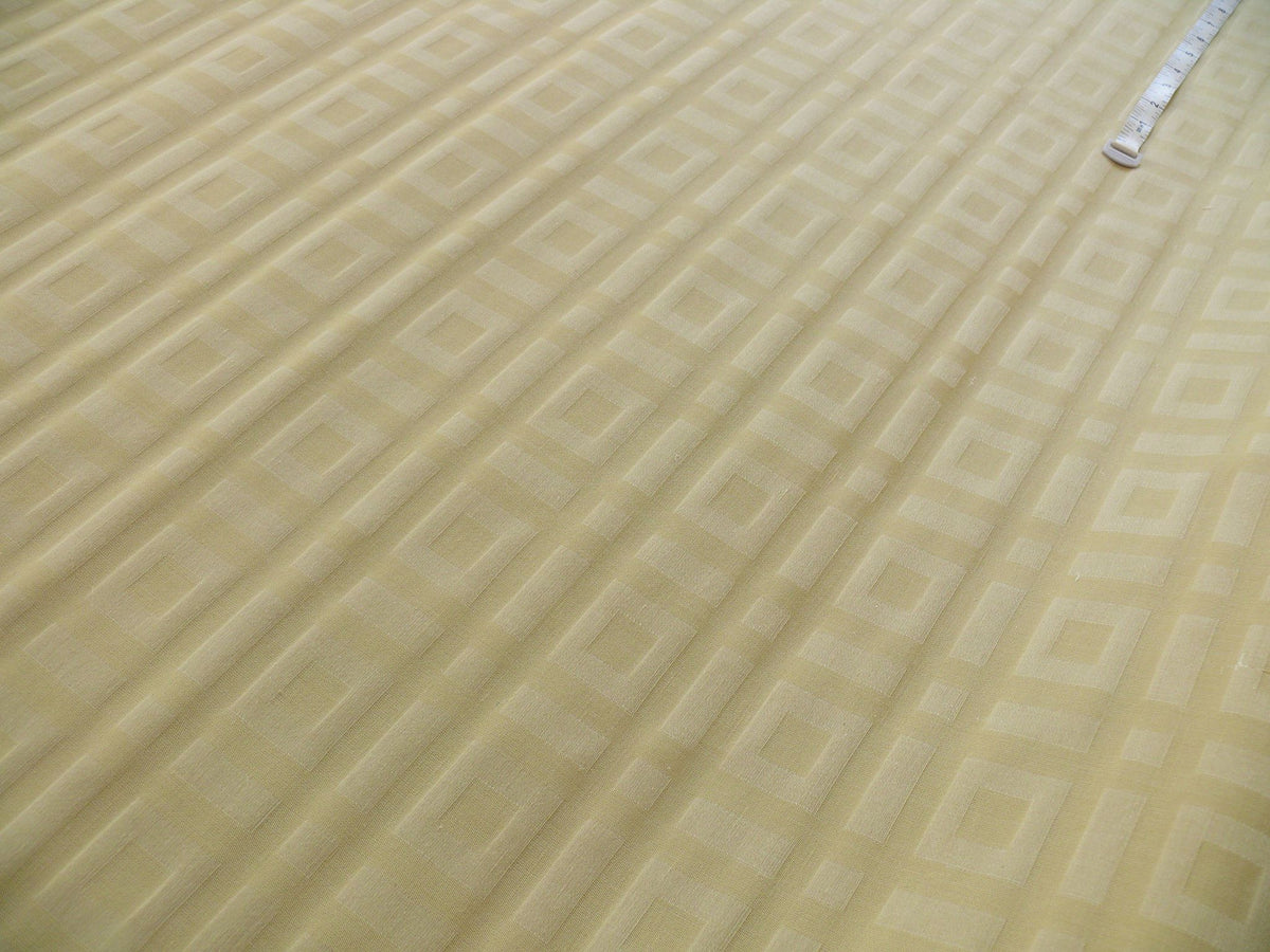 Lee Jofa Stewart Weave Ivory Square Maze Cotton Linen Damask Cream White Heavy Duty MSRP USD156/Y