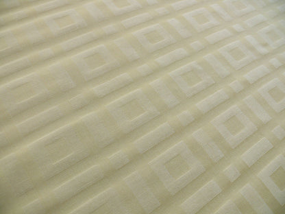 Lee Jofa Stewart Weave Ivory Square Maze Cotton Linen Damask Cream White Heavy Duty MSRP USD156/Y