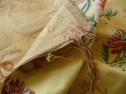 Lee Jofa Mansart Lampass French Court Flower Rose Bouquet Lampas in Jasmine Yellow Red Pink Green MSRP USD269/y