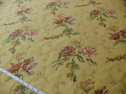 Lee Jofa Mansart Lampass French Court Flower Rose Bouquet Lampas in Jasmine Yellow Red Pink Green MSRP USD269/y