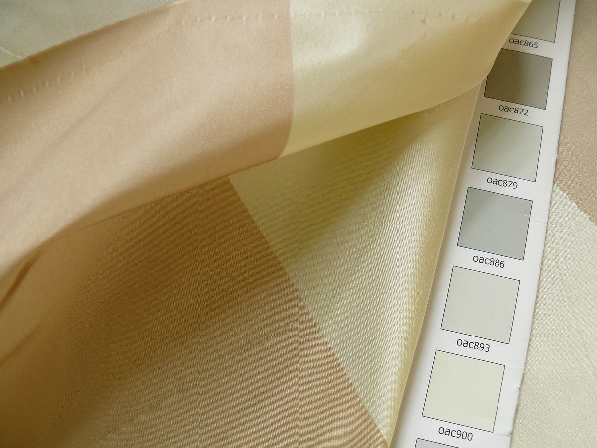 By Yard Lee Jofa Tennyson Stripe "Cream" Wide Stripe Silk Taffeta Beige MSRP USD 256/Y