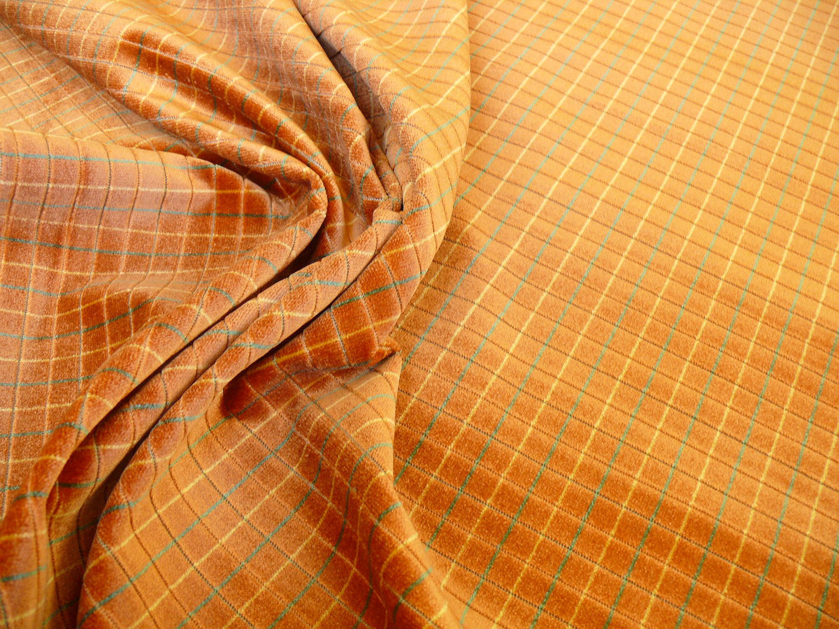 Lee Jofa Figaro Velvet Check Spice Gold Bty