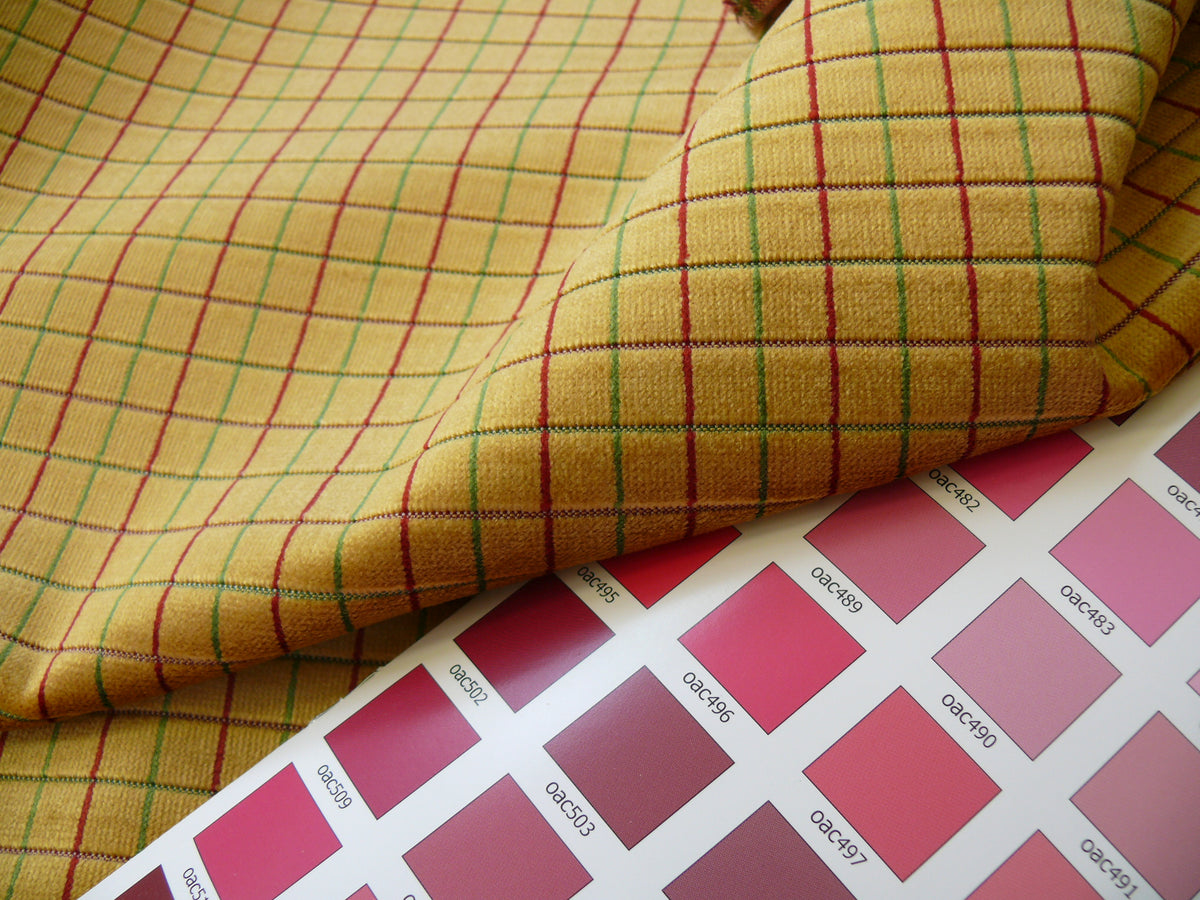 Lee Jofa Figaro Velvet Check Gold Gilt - By the Yard