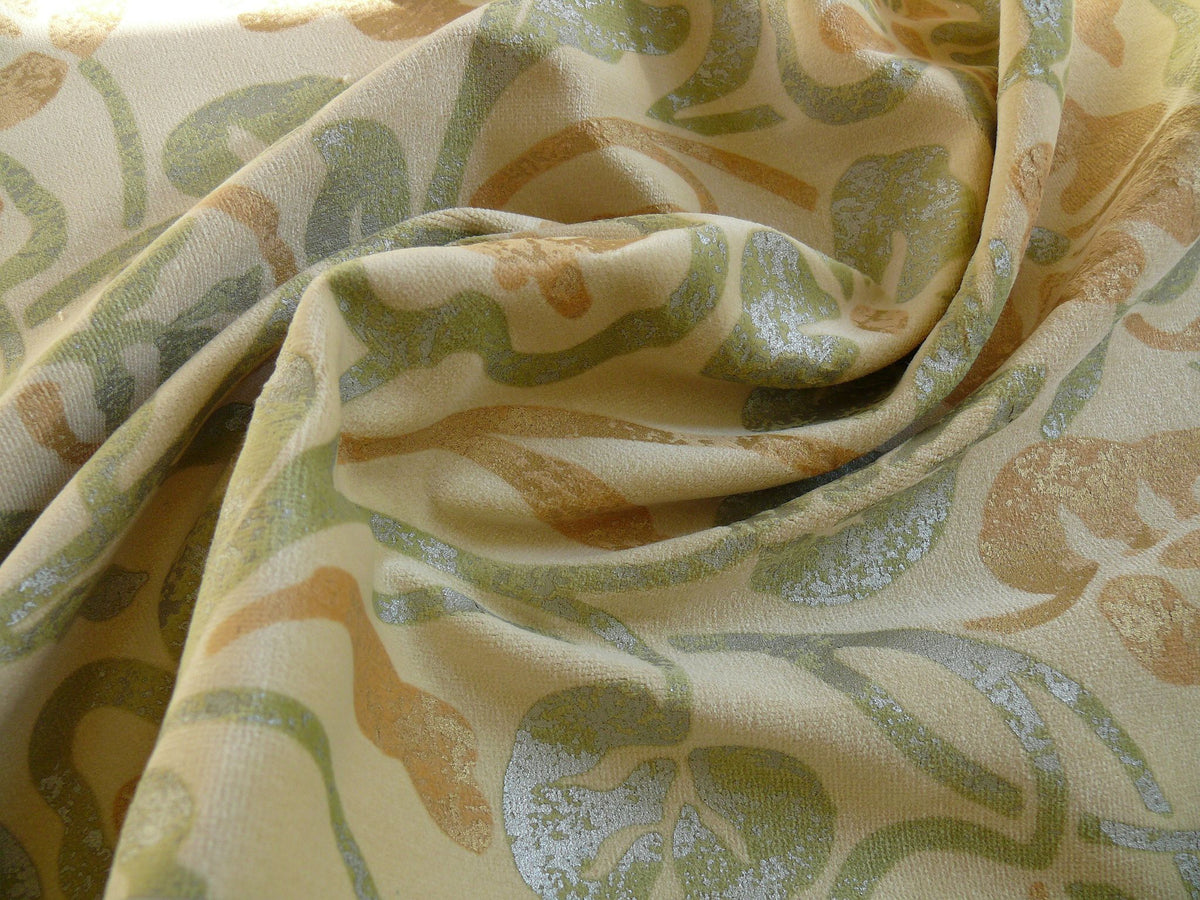 Kravet Rubino Printed Italian Velvet Spearmint Green Gold Bty MSRP USD 330/Y