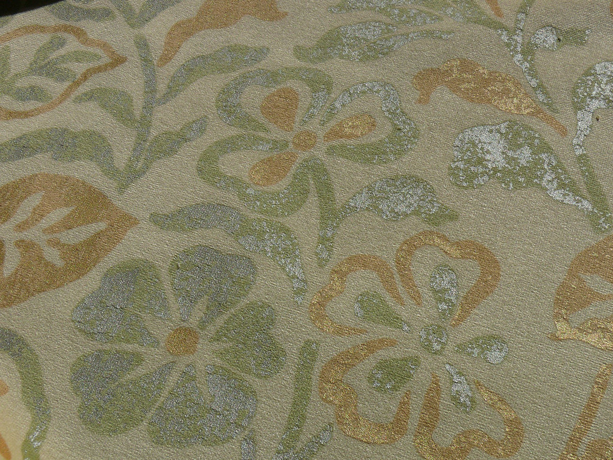 Kravet Rubino Printed Italian Velvet Spearmint Green Gold Bty MSRP USD 330/Y