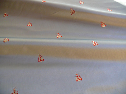 Scalamandre "monroe Bee" Silk Lampas Blue Red French Court 19th Century Empire Revival Neoclassical Empire MSRP USD 450/Y