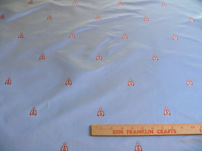 Scalamandre "monroe Bee" Silk Lampas Blue Red French Court 19th Century Empire Revival Neoclassical Empire MSRP USD 450/Y