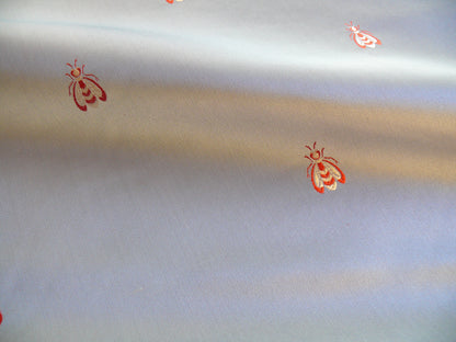 Scalamandre "monroe Bee" Silk Lampas Blue Red French Court 19th Century Empire Revival Neoclassical Empire MSRP USD 450/Y