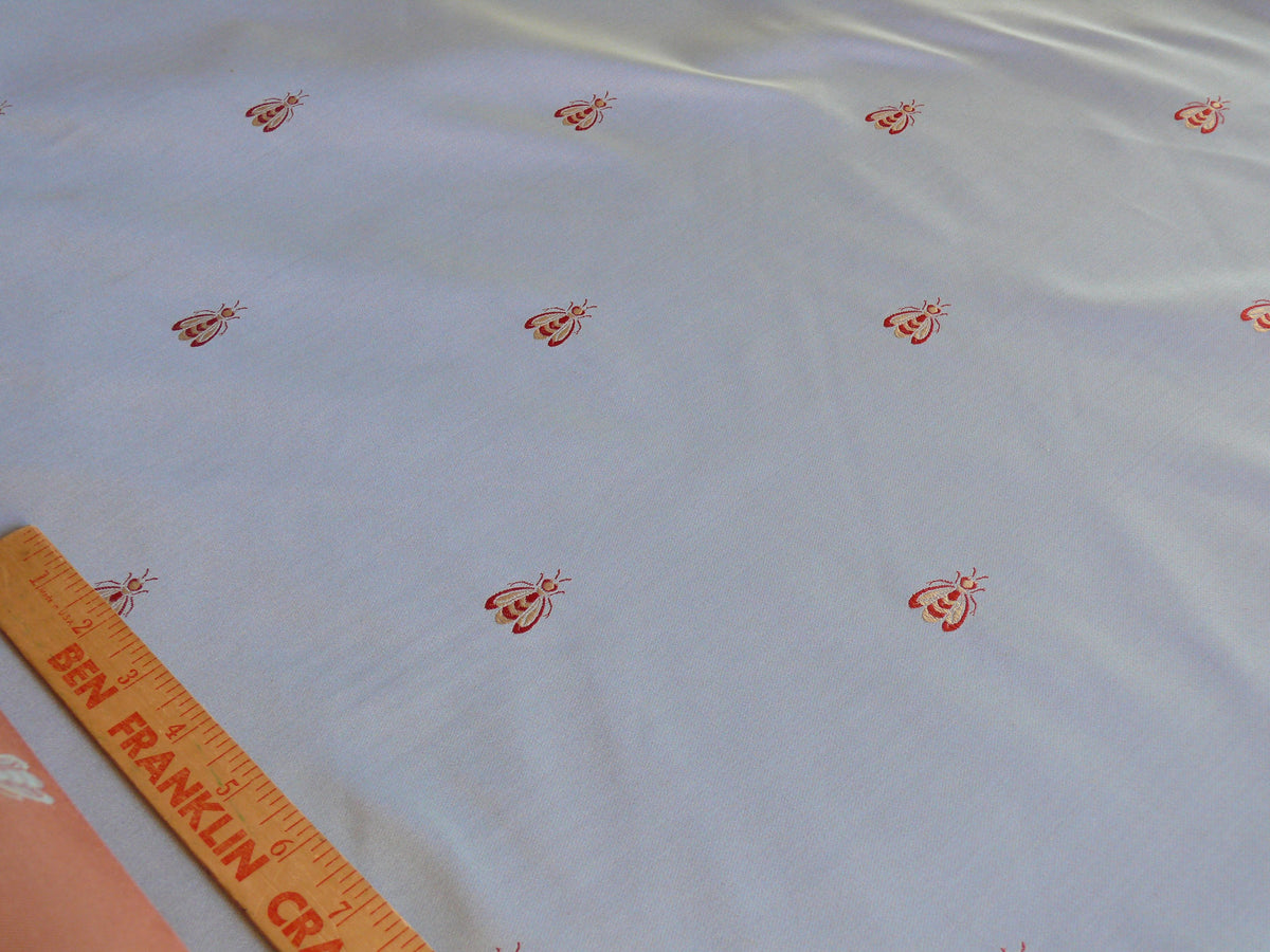 Scalamandre "monroe Bee" Silk Lampas Blue Red French Court 19th Century Empire Revival Neoclassical Empire MSRP USD 450/Y