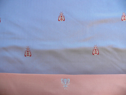 Scalamandre "monroe Bee" Silk Lampas Blue Red French Court 19th Century Empire Revival Neoclassical Empire MSRP USD 450/Y
