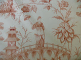 By Yard Scalamandre Asian Garden Rose Pink White Toile Chinoiserie MSRP USD 170/Y