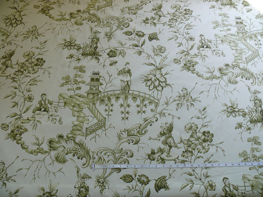 Scalamandre Asian Garden - Sage Green White