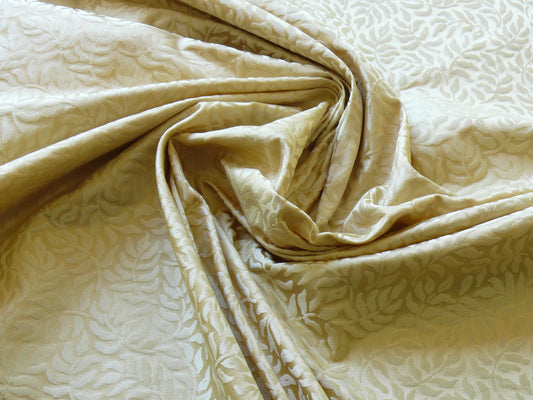 Scalamandre Blairsprig Silk - Dark Beige Pale Gold Yellow