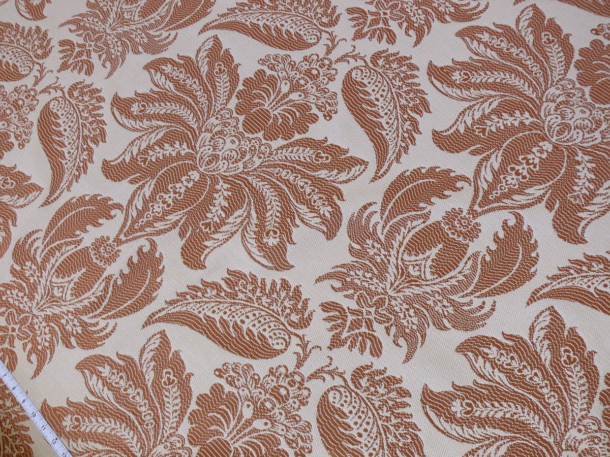 Lee Jofa Villa Lamte Damask Pumpkin Orange Cotton White Grand  MSRP USD 196/Y