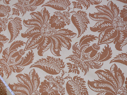 Lee Jofa Villa Lamte Damask Pumpkin Orange Cotton White Grand  MSRP USD 196/Y