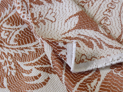 Lee Jofa Villa Lamte Damask Pumpkin Orange Cotton White Grand  MSRP USD 196/Y