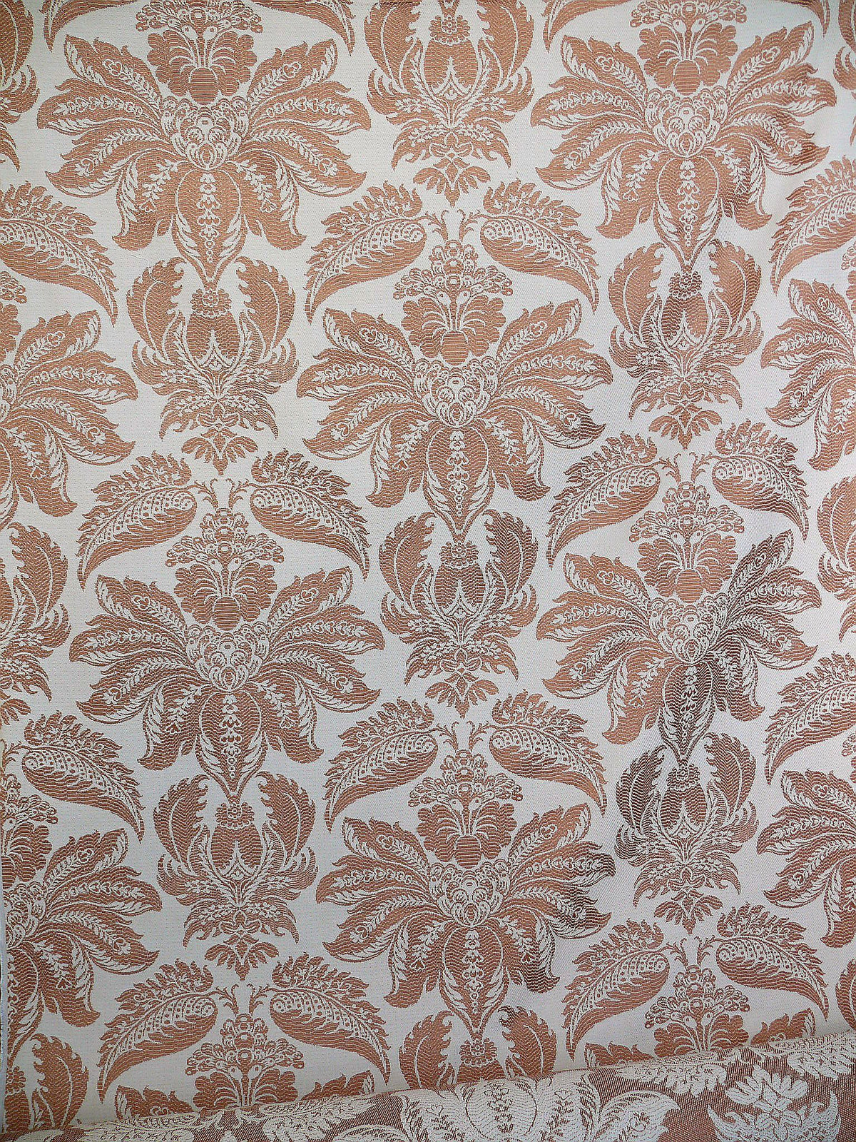 Lee Jofa Villa Lamte Damask Pumpkin Orange Cotton White Grand  MSRP USD 196/Y