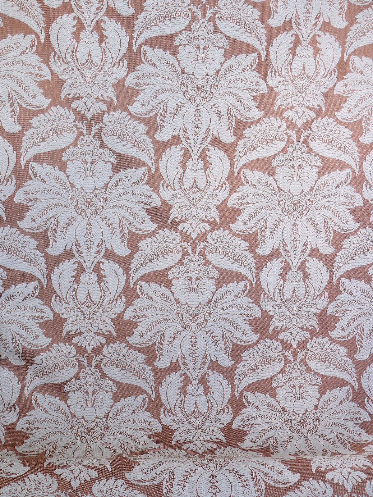 Lee Jofa Villa Lamte Damask Pumpkin Orange Cotton White Grand  MSRP USD 196/Y