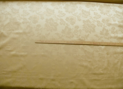 By Yard Kravet Stunning Damask Jacobean Floral Cotton Satin  In Light Wheat Gold (c416)