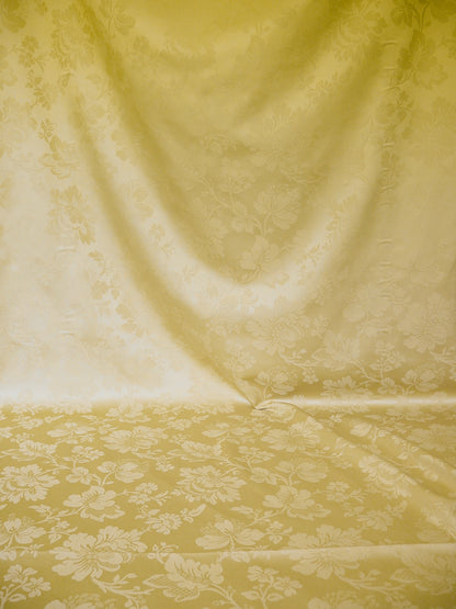 By Yard Kravet Stunning Damask Jacobean Floral Cotton Satin  In Light Wheat Gold (c416)