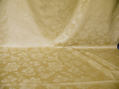 By Yard Kravet Stunning Damask Jacobean Floral Cotton Satin  In Light Wheat Gold (c416)