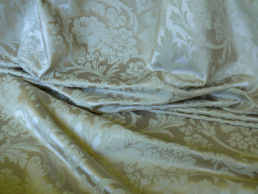 Kravet Art Nouveau Botanic Scroll Peony Acanthus Vine William Morris Beige Tan Damask Cotton