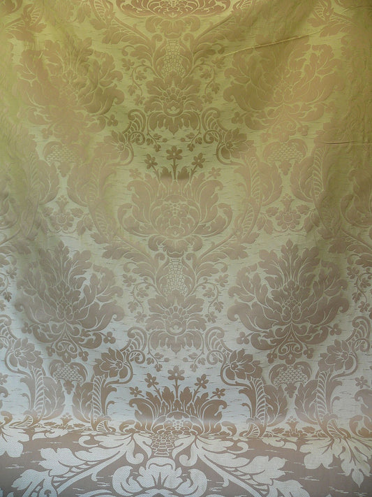 by yard Schumacher "julia" Italy Silk Lampas Ren Baby Green and griege MSRP US300+