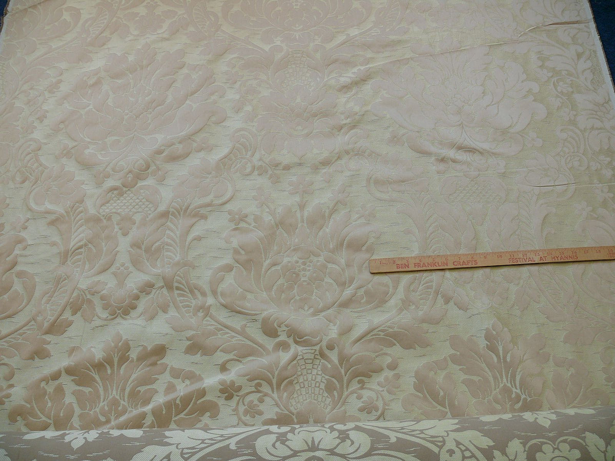 by yard Schumacher "julia" Italy Silk Lampas Ren Baby Green and griege MSRP US300+