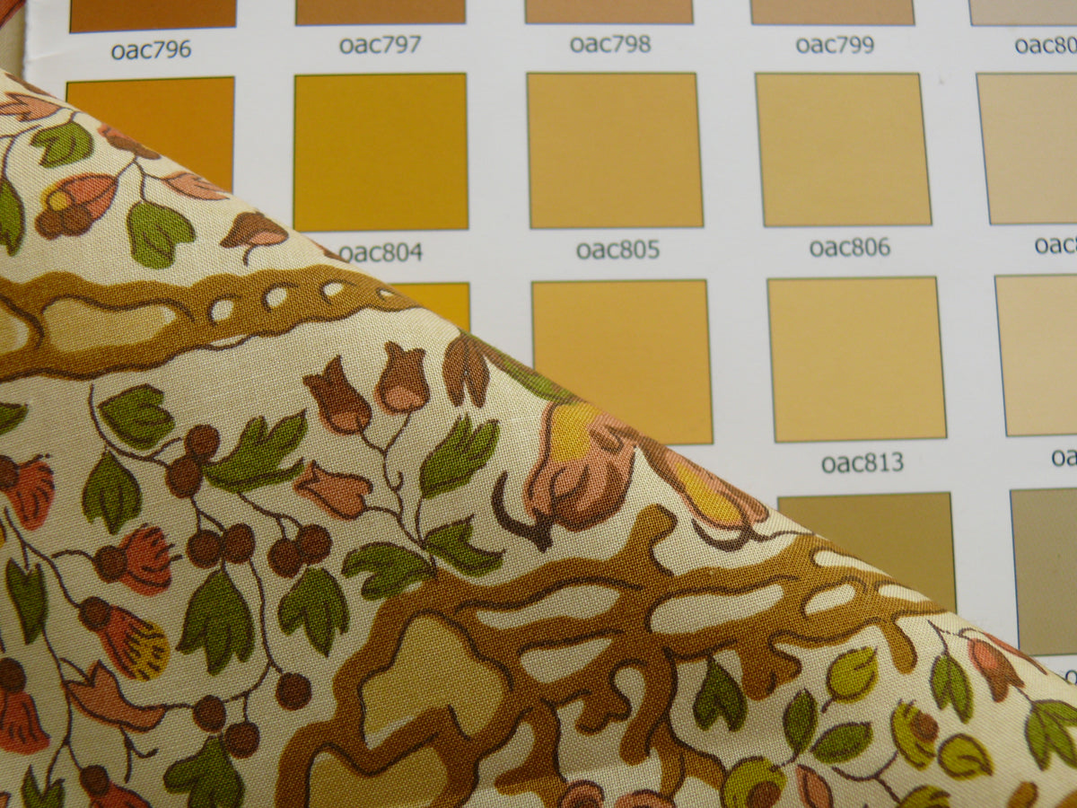 Vervain "Peking" Chinoisere Cranberry Gold Orange Cotton Print Bty