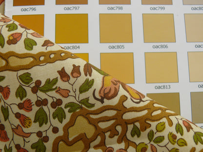 Vervain "Peking" Chinoisere Cranberry Gold Orange Cotton Print Bty