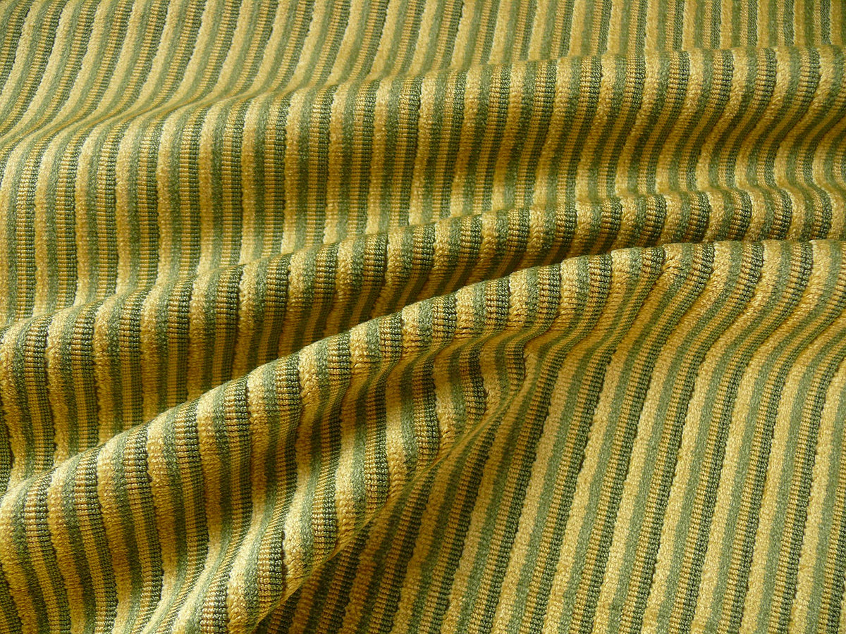 Kravet Couture Medfield Mini Pin Stripe Velvet - Spring Green Yellow