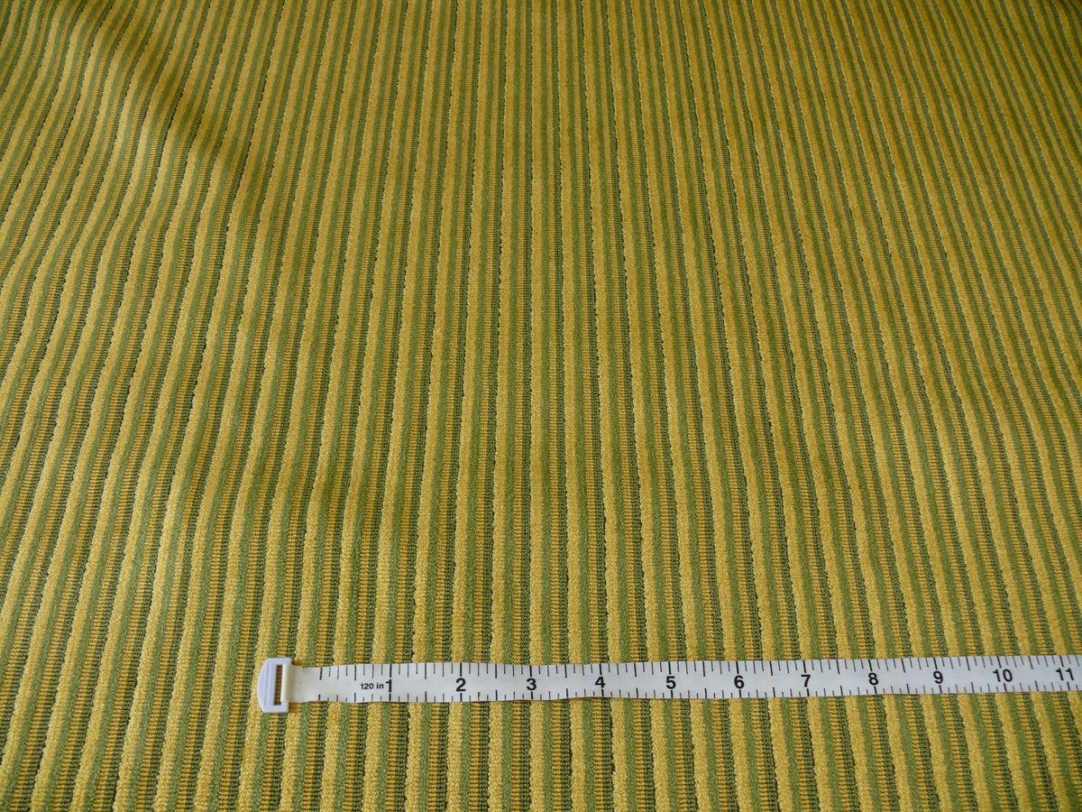 by yard Kravet Couture Medfield Spring Green Yellow Thick Velvet Mini Pin Stripe Belgium