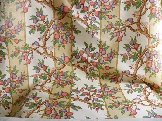 Brunschwig & Fils Kumquat Tree Linen - Pink Purple Green Gold